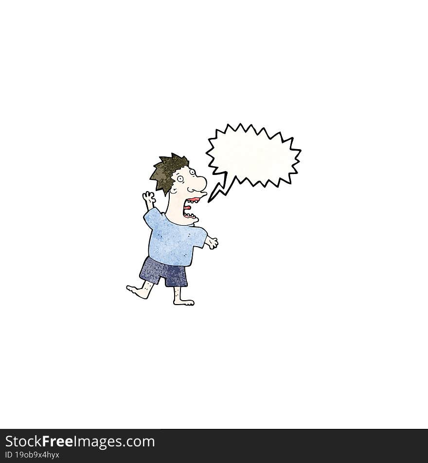 cartoon shrieking man cartoon