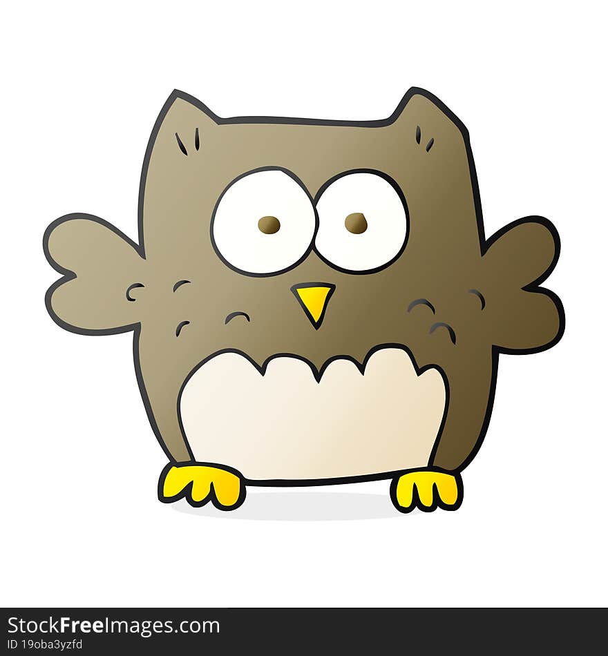 freehand drawn cartoon owl