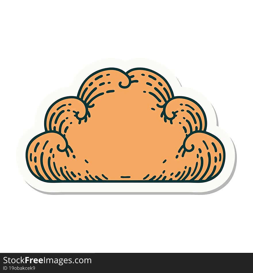 Tattoo Style Sticker Of A Cloud