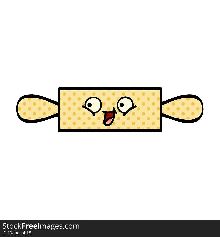 comic book style cartoon of a rolling pin