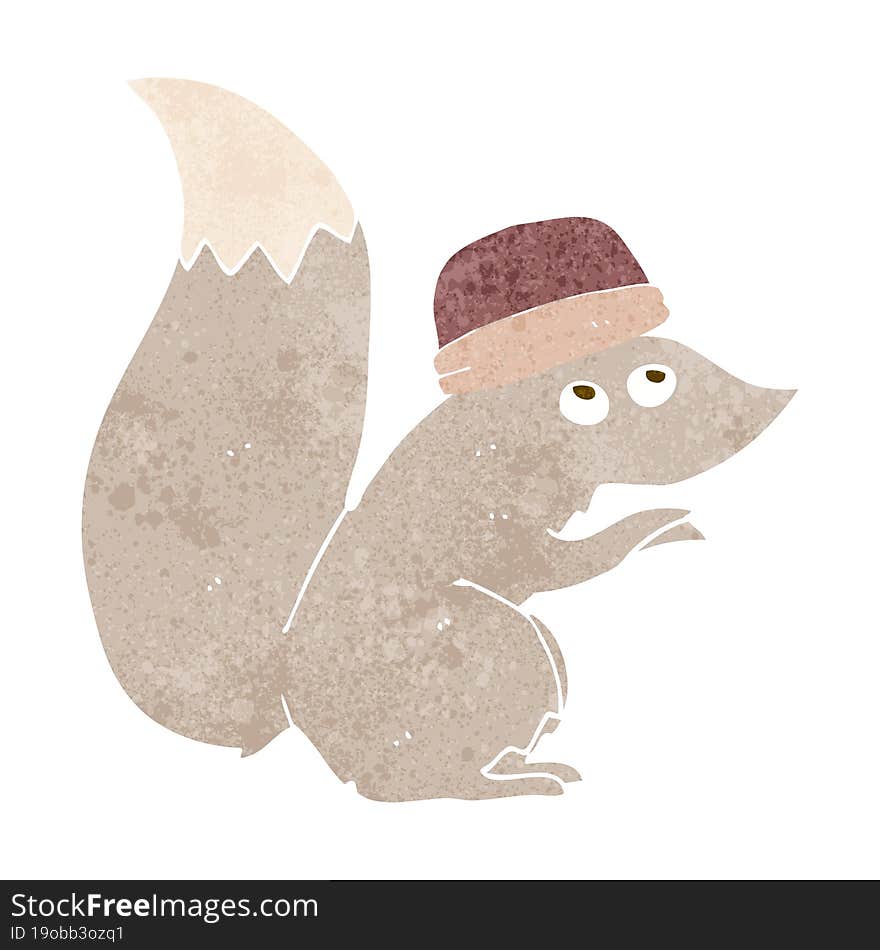 cartoon squirrel wearing hat