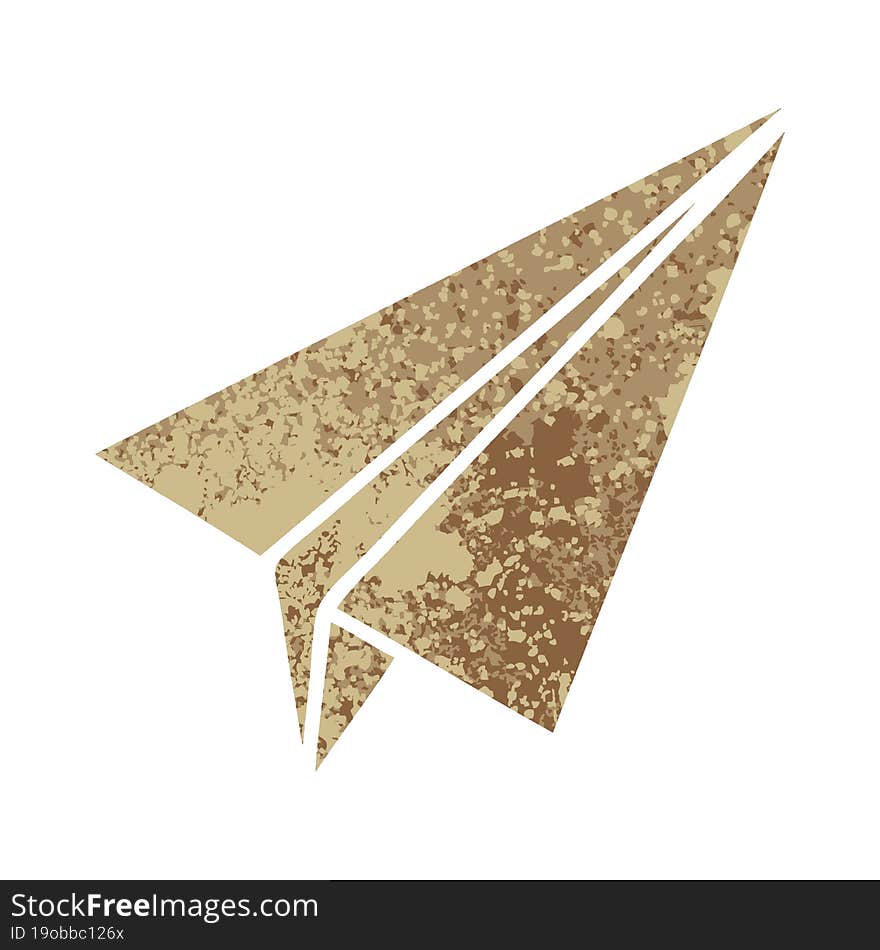 retro illustration style cartoon paper aeroplane