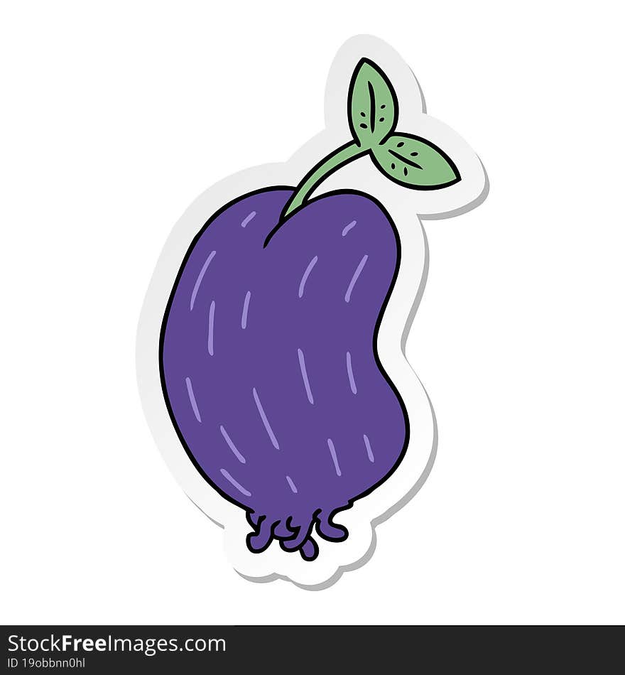 sticker cartoon of a sprouting bean