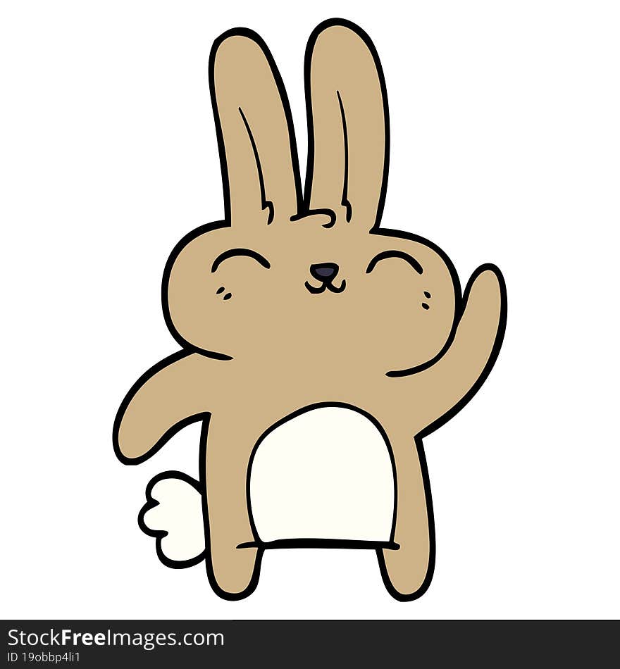 cartoon doodle happy bunny