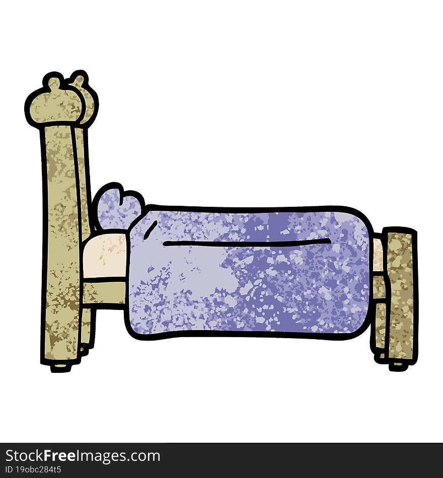 grunge textured illustration cartoon bed