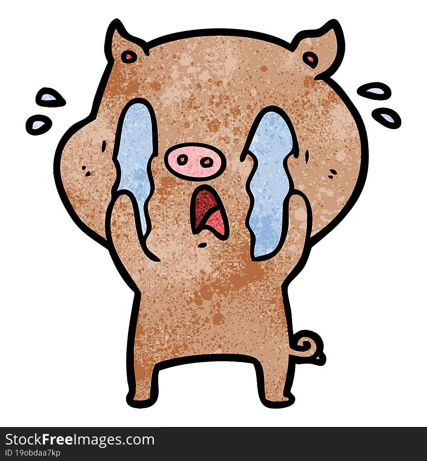 crying pig cartoon. crying pig cartoon