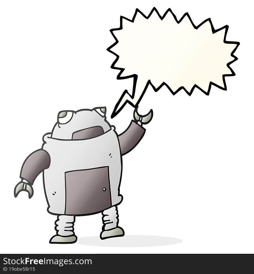 Speech Bubble Cartoon Robot