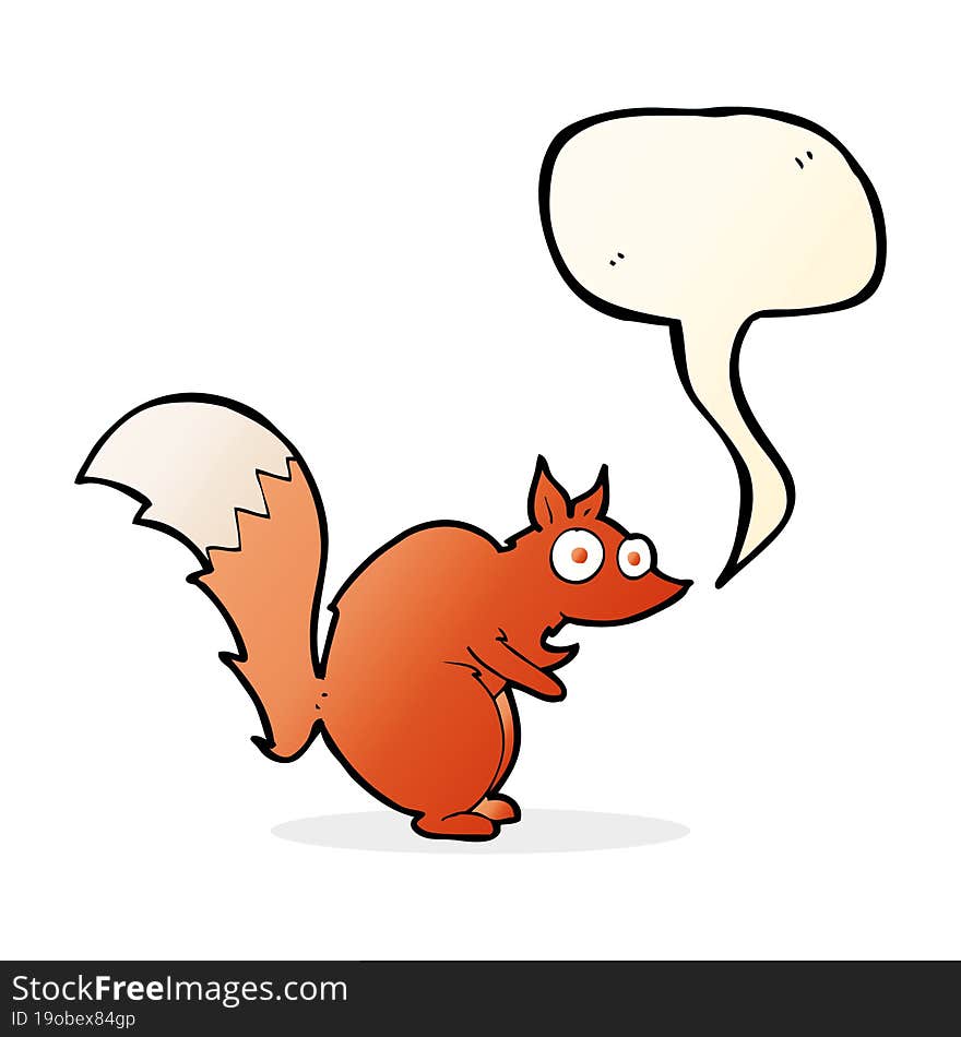 funny startled squirrel cartoon with speech bubble