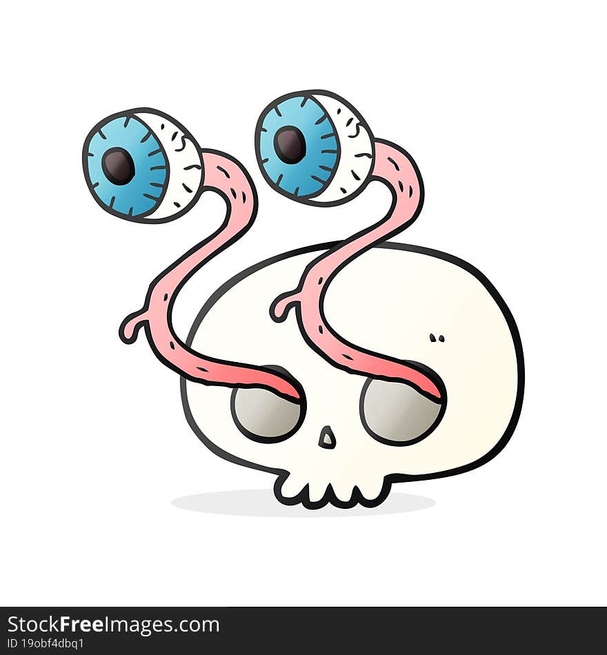 gross cartoon eyeball skull