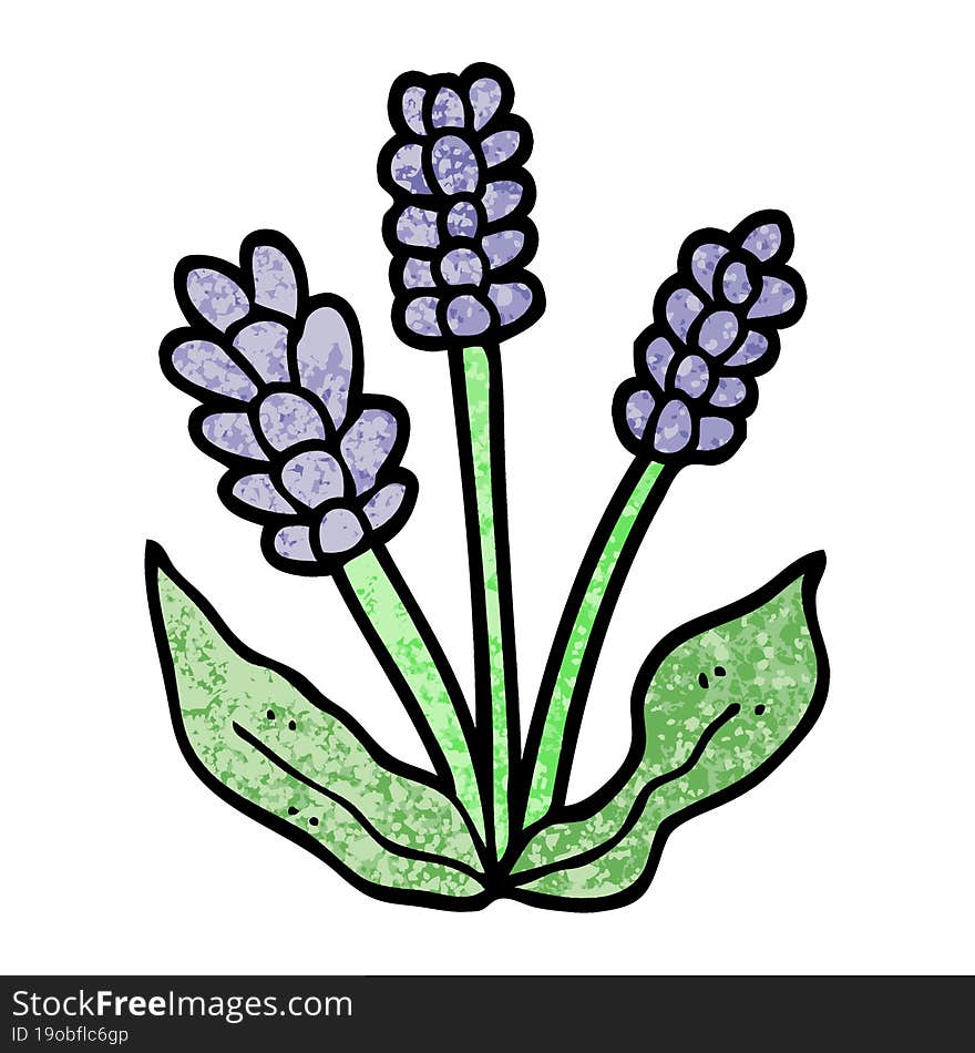 grunge textured illustration cartoon lavender