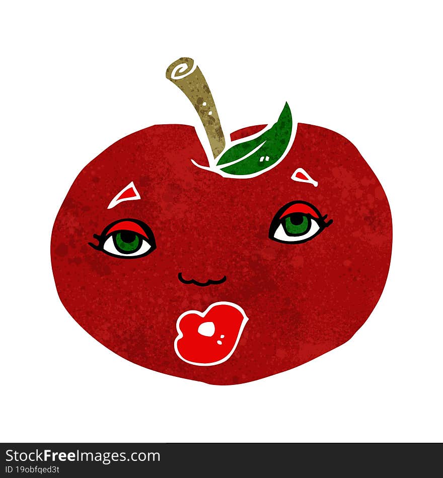 Cartoon Apple With Face