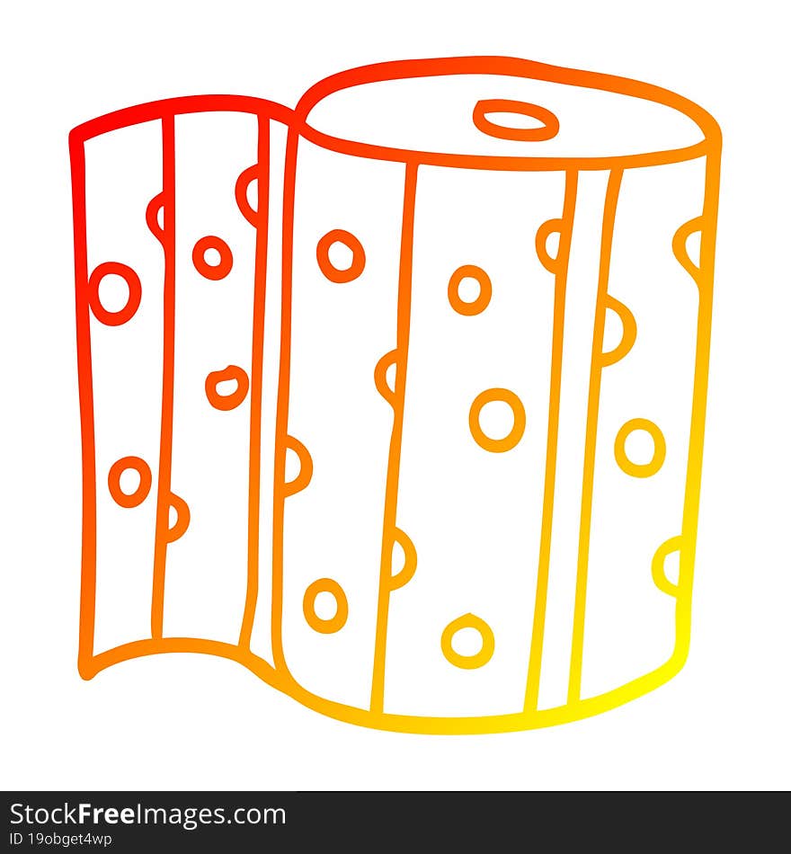 Warm Gradient Line Drawing Cartoon Kitchen Roll