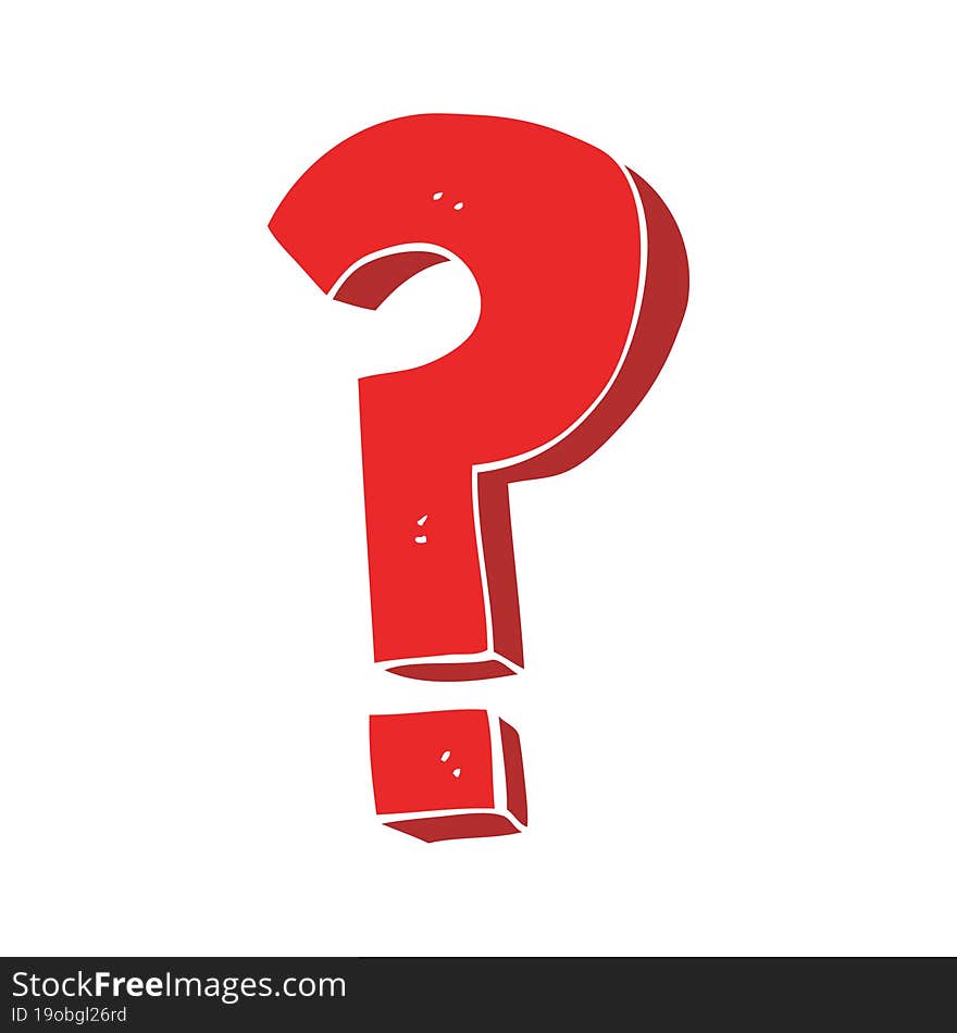 flat color illustration of a cartoon question mark symbol