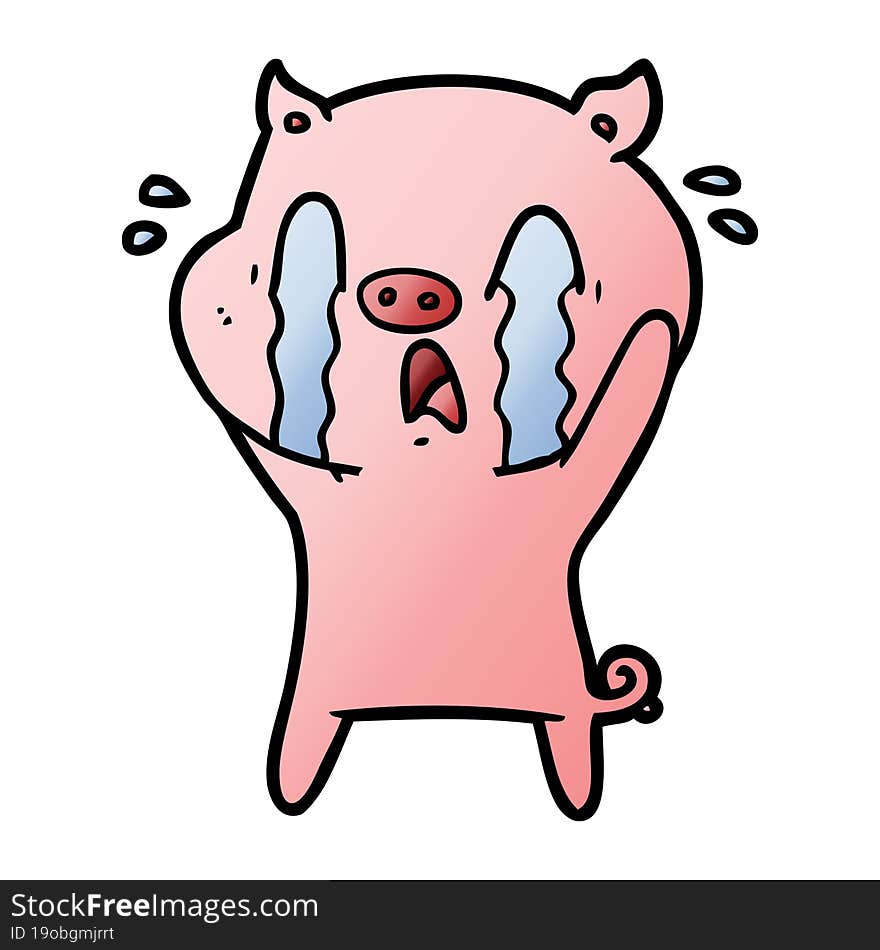 crying pig cartoon. crying pig cartoon