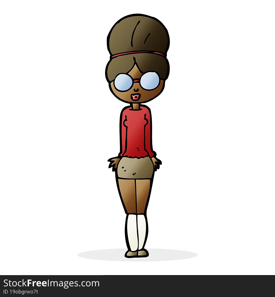 cartoon librarian woman