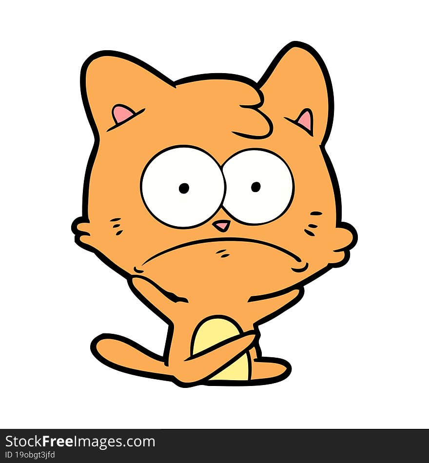 cartoon nervous cat. cartoon nervous cat