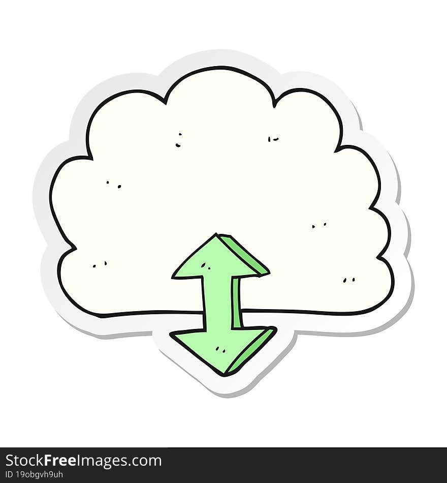 sticker of a cartoon digital cloud