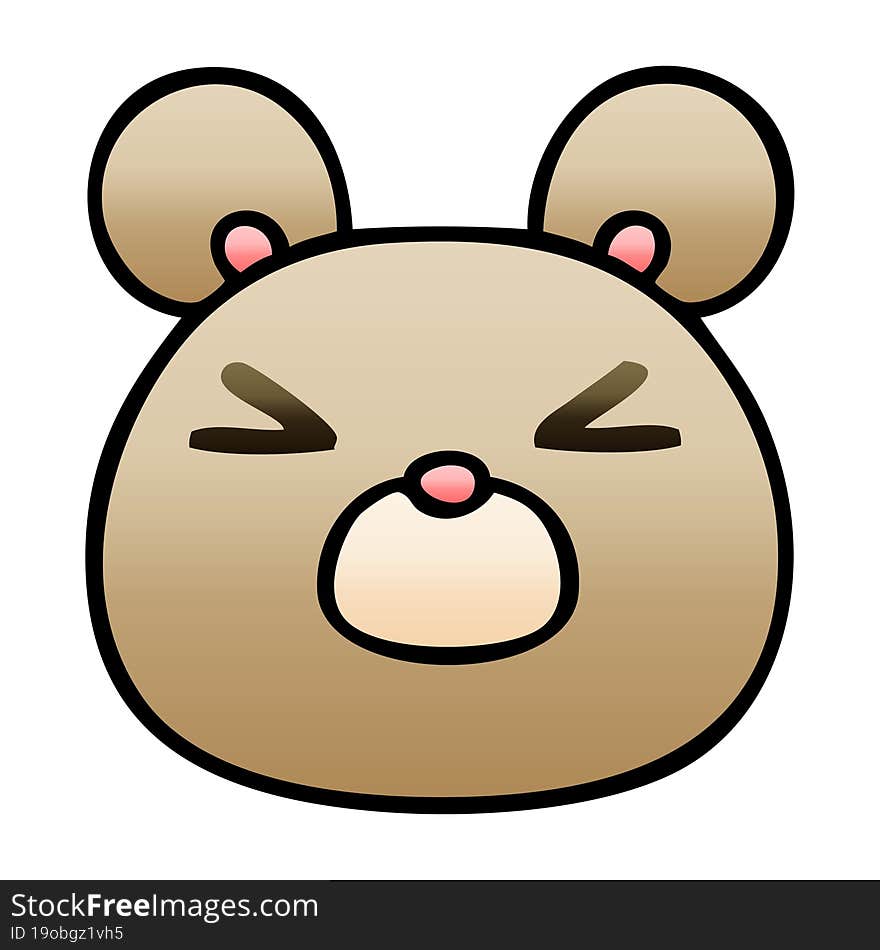 quirky gradient shaded cartoon bear face