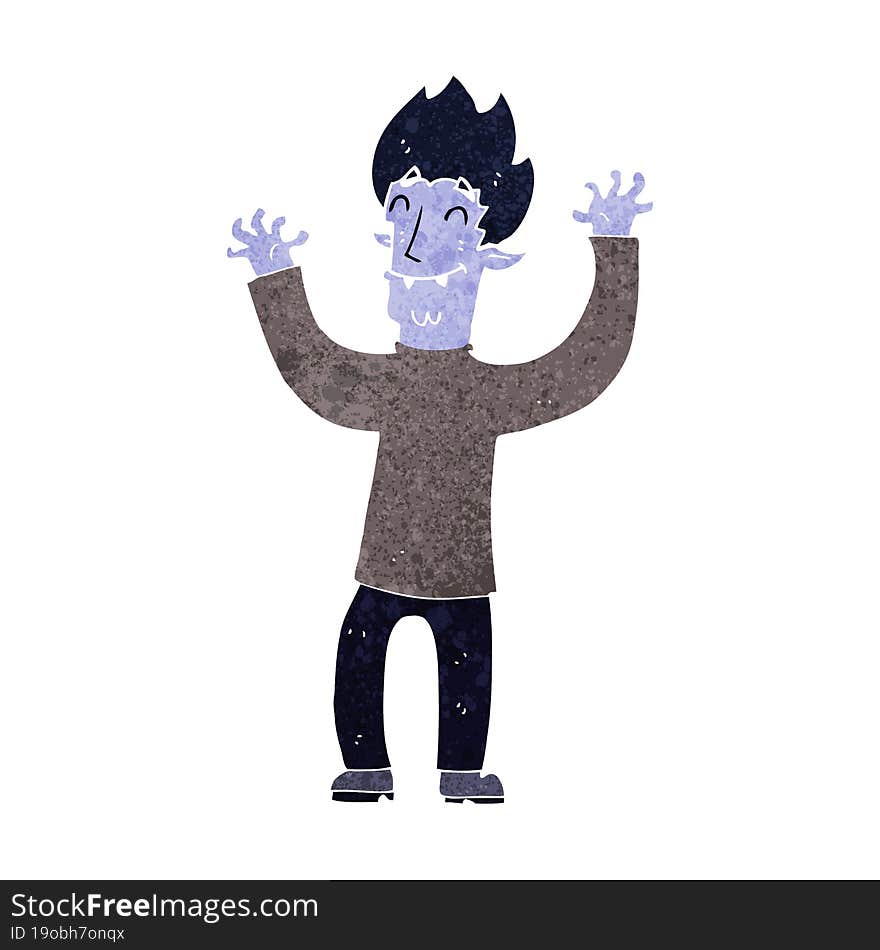 cartoon happy vampire man