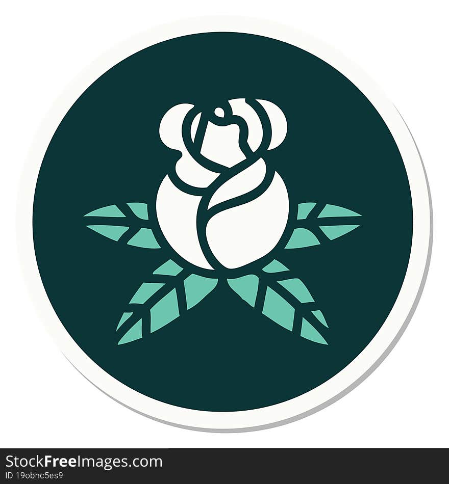 tattoo style sticker of a single rose