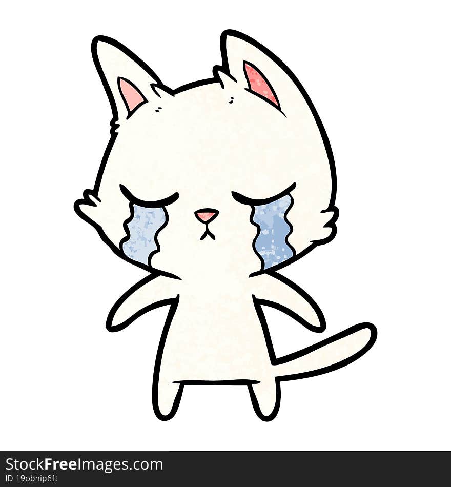 crying cartoon cat. crying cartoon cat