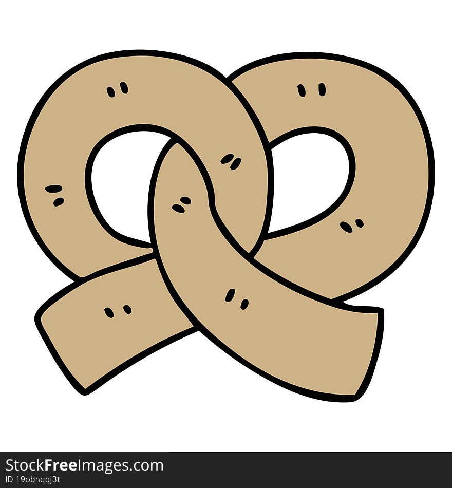 cartoon of a fresh pretzel for you to snack on. cartoon of a fresh pretzel for you to snack on