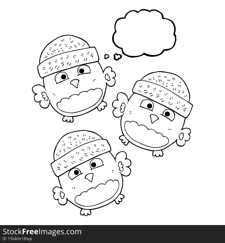 Thought Bubble Cartoon Cute Owls