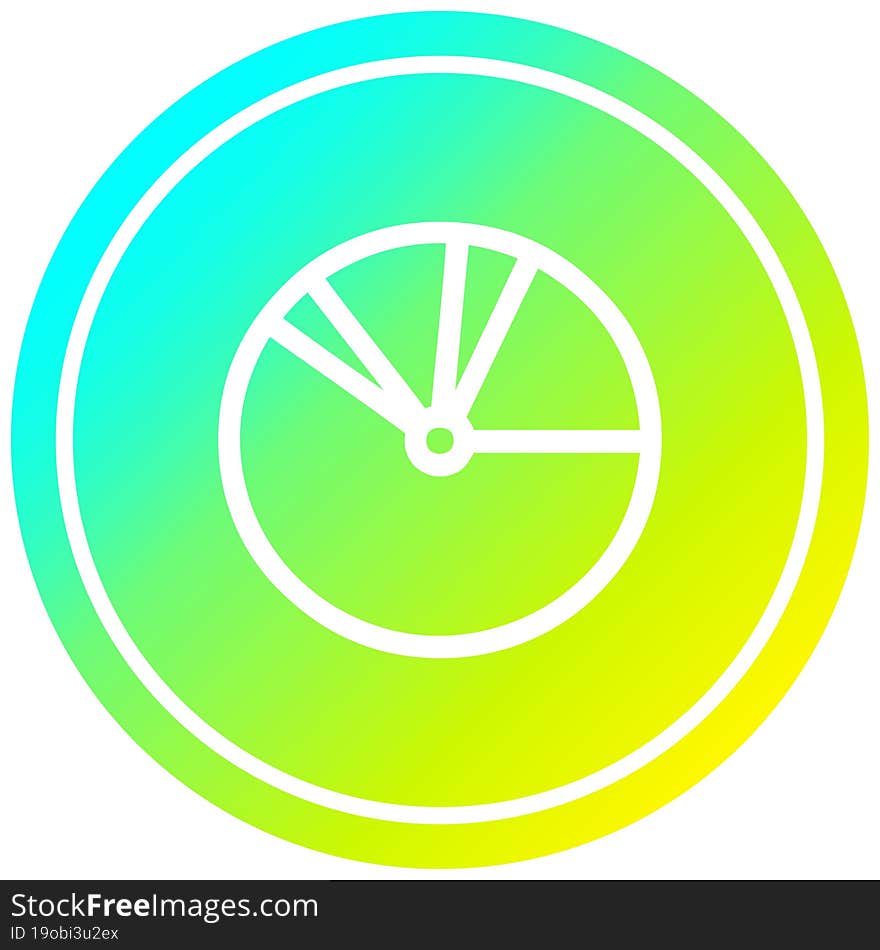 pie chart circular in cold gradient spectrum