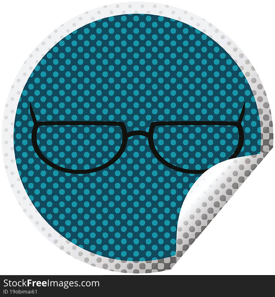 spectacles graphic vector illustration circular sticker. spectacles graphic vector illustration circular sticker