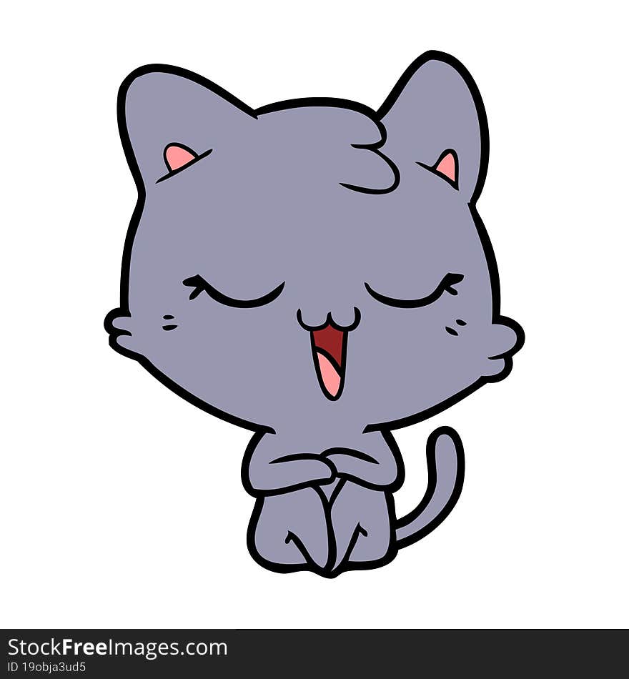 happy cartoon cat. happy cartoon cat