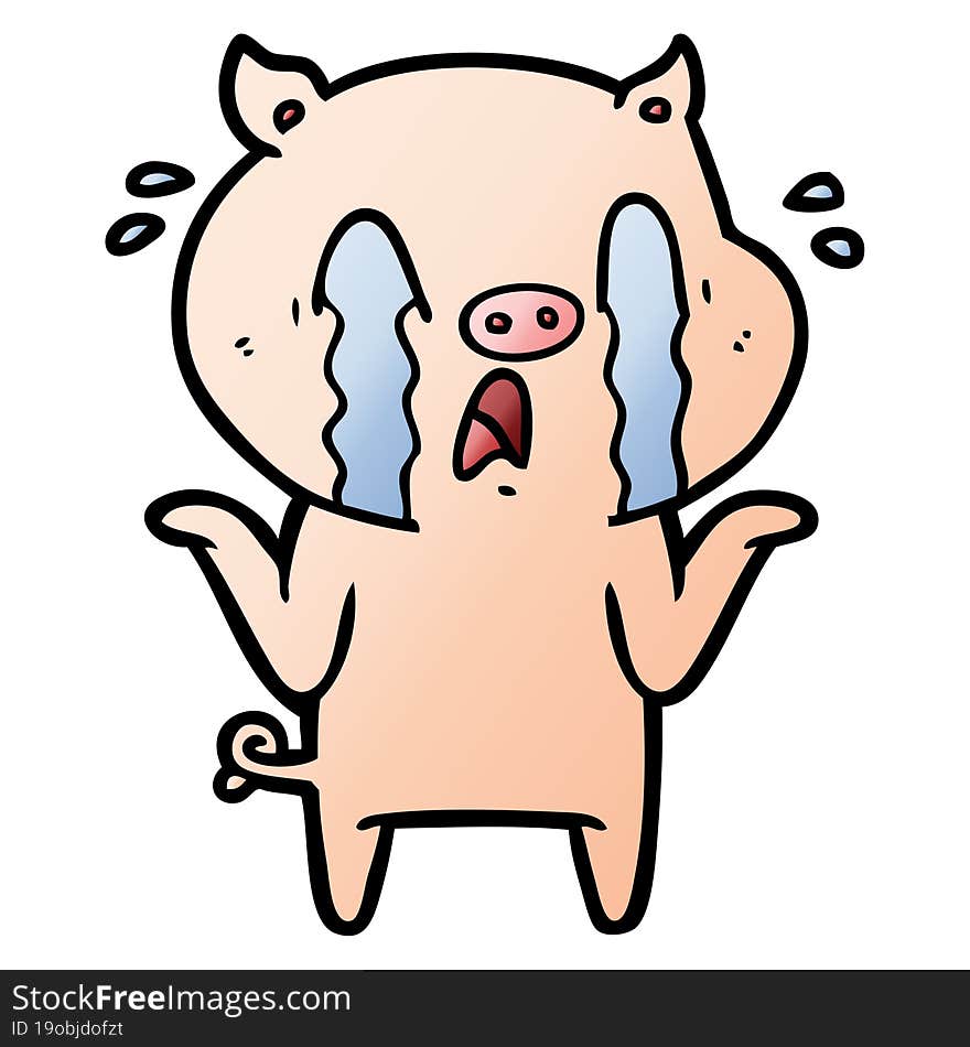 crying pig cartoon. crying pig cartoon