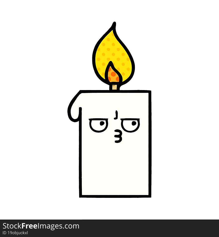 comic book style cartoon lit candle