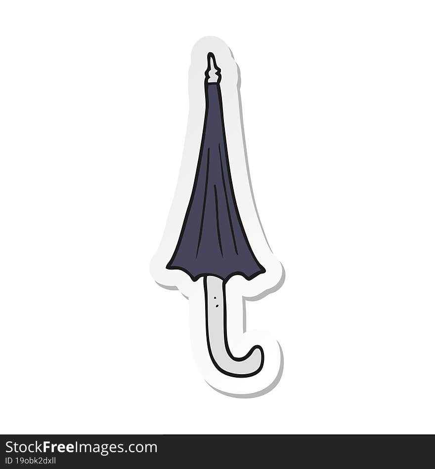 Sticker Of A Cartoon Umbrella