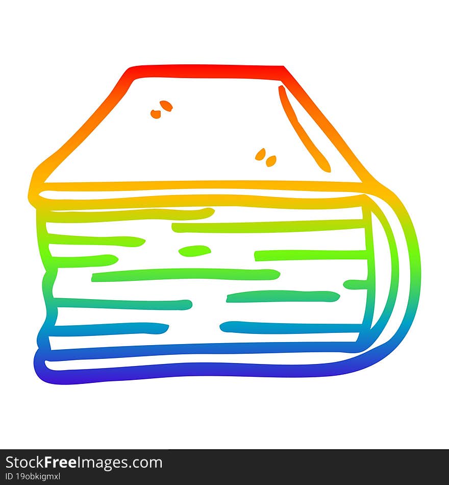 rainbow gradient line drawing cartoon book end