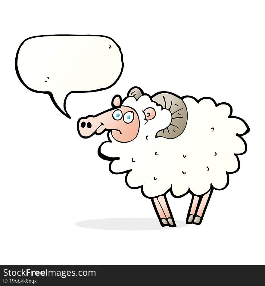 cartoon ram with speech bubble