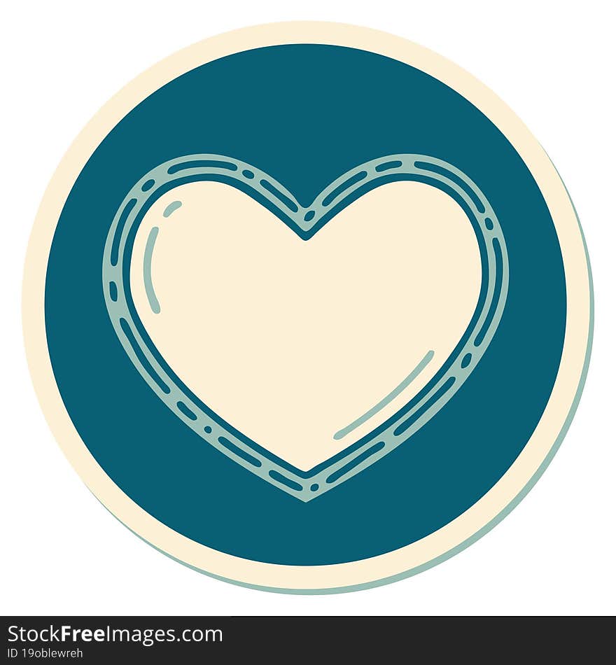 Tattoo Style Sticker Of A Heart