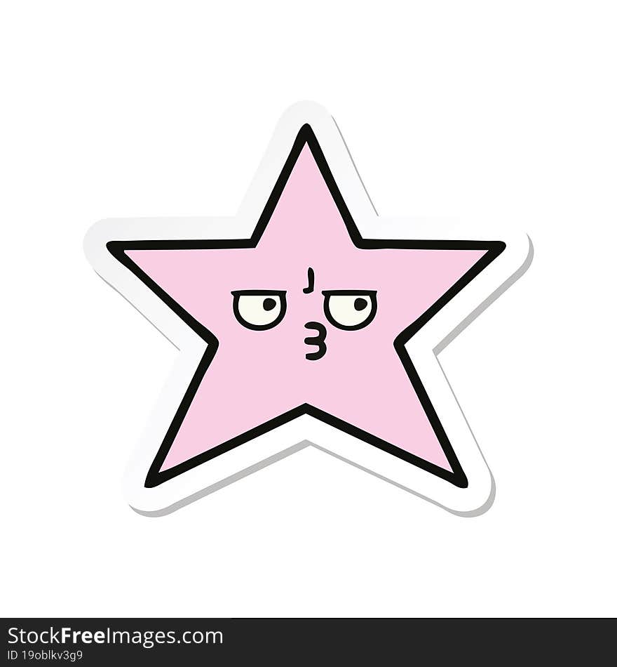 sticker of a cute cartoon star fish