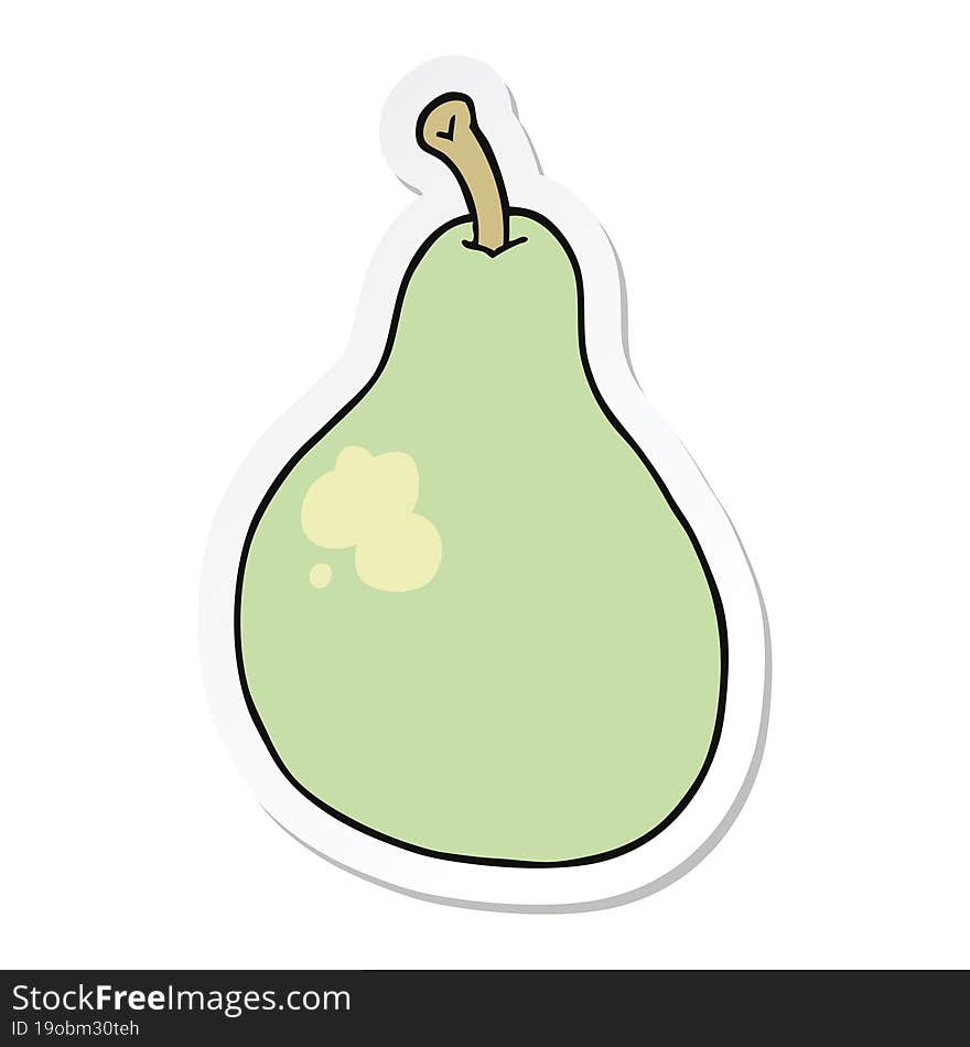 sticker of a cartoon pear