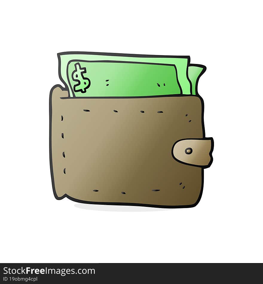 Cartoon Wallet Full Of Money