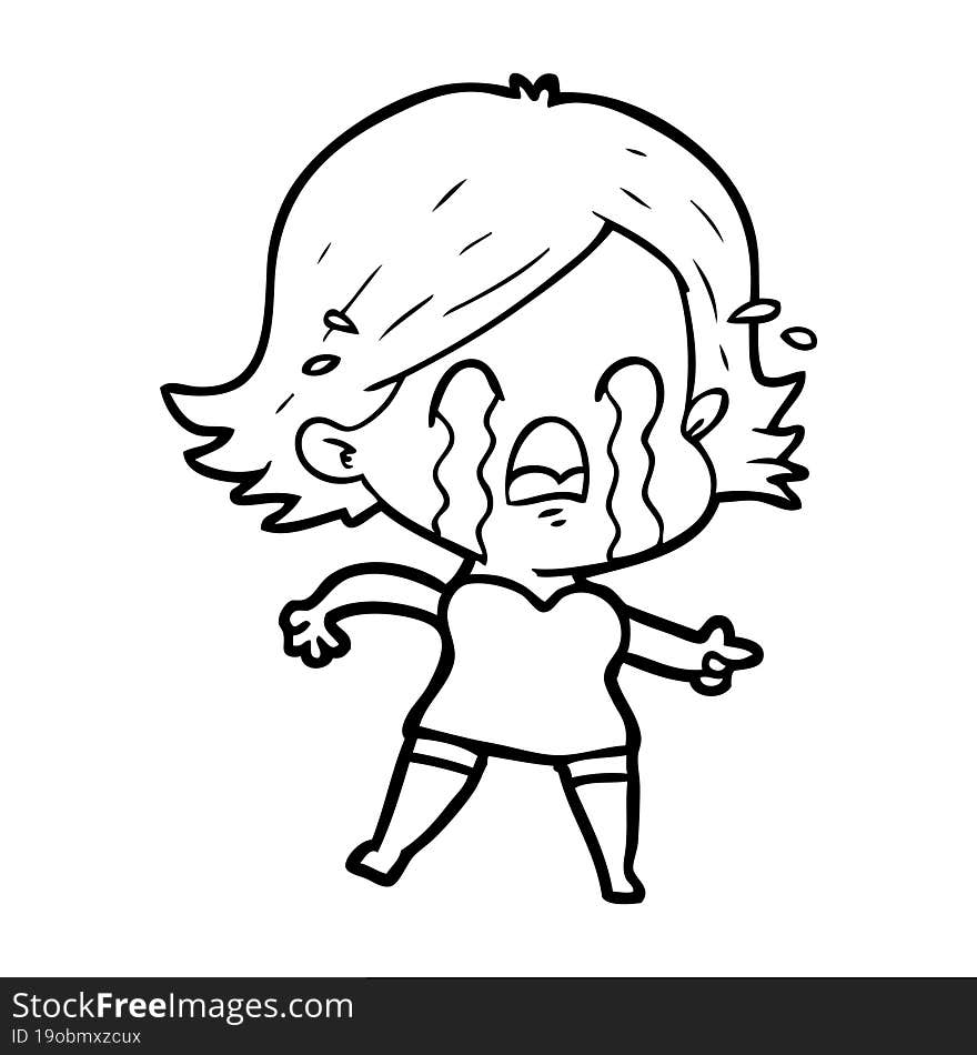 cartoon woman crying. cartoon woman crying