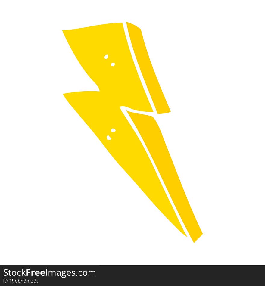 flat color style cartoon lightning bolt