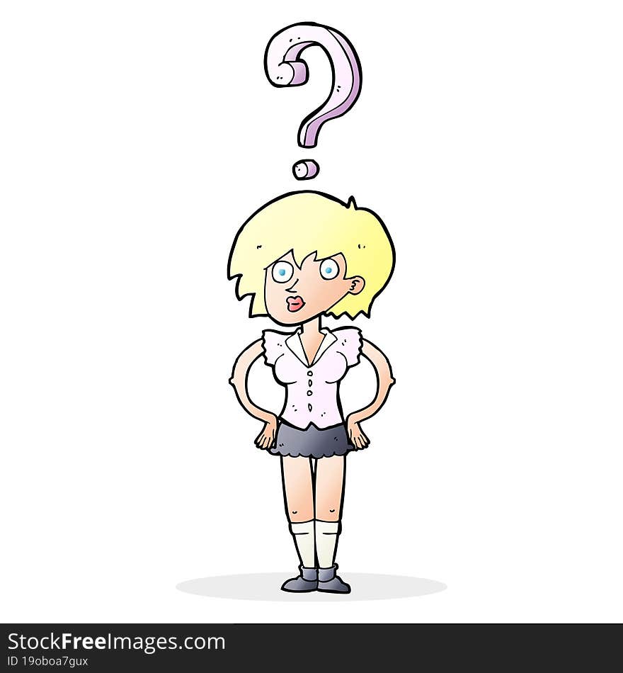 cartoon confused woman