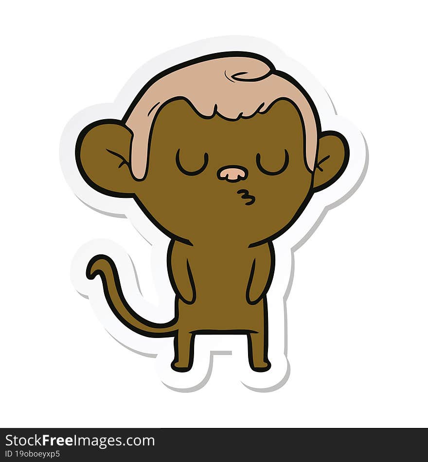 sticker of a cartoon monkey