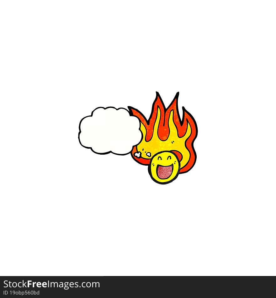 flaming emoticon face cartoon