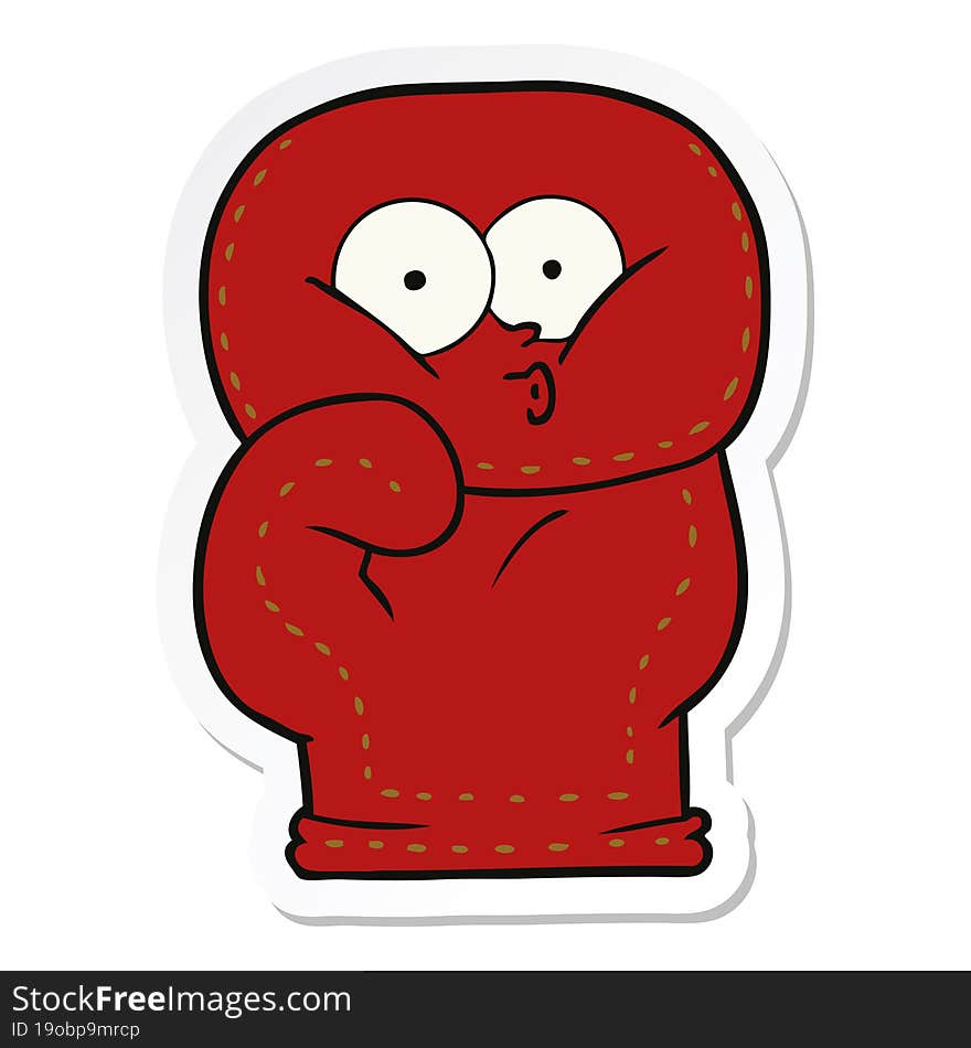 Sticker Of A Cartoon Boxing Glove