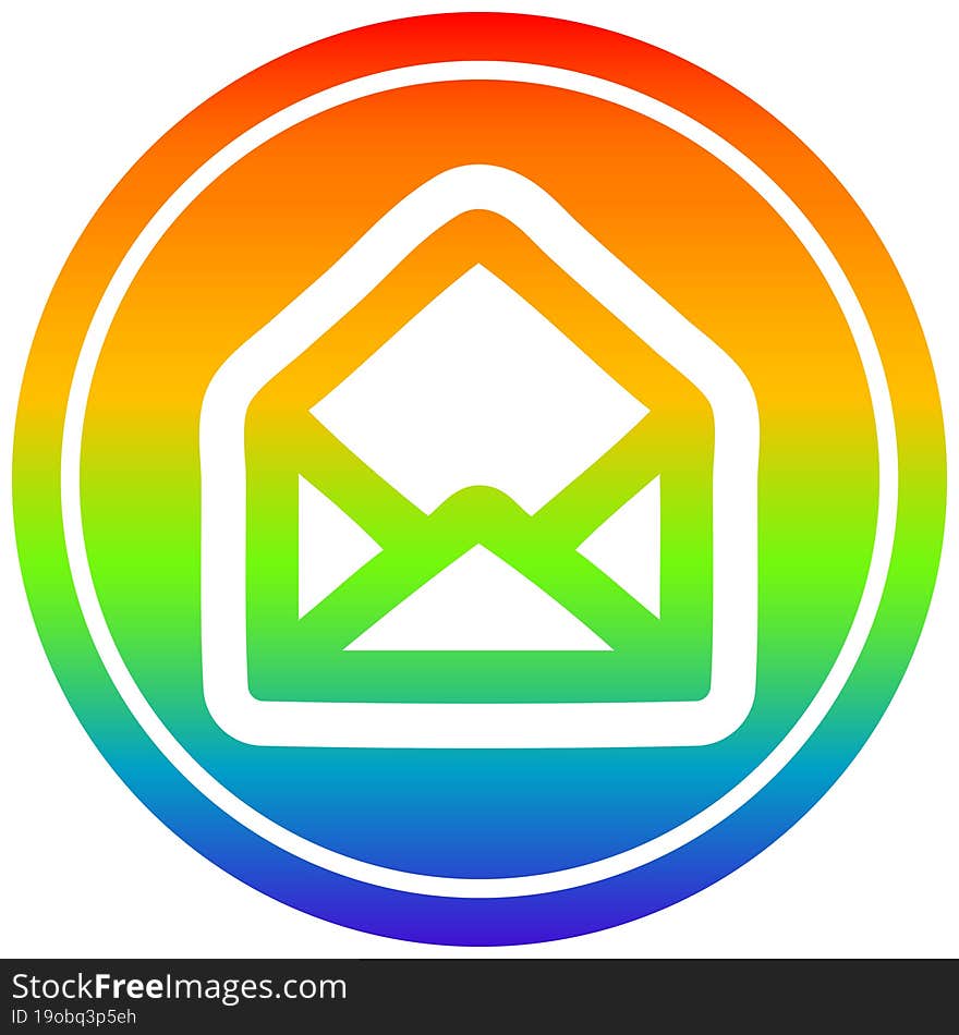 Envelope Letter Circular In Rainbow Spectrum