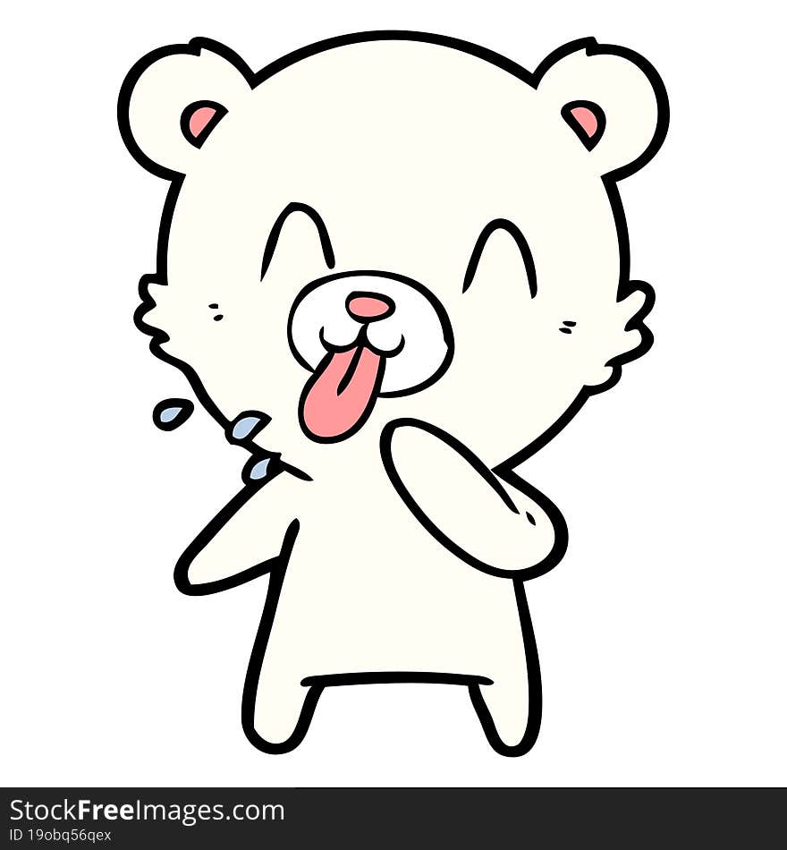 rude cartoon polar bear sticking out tongue. rude cartoon polar bear sticking out tongue