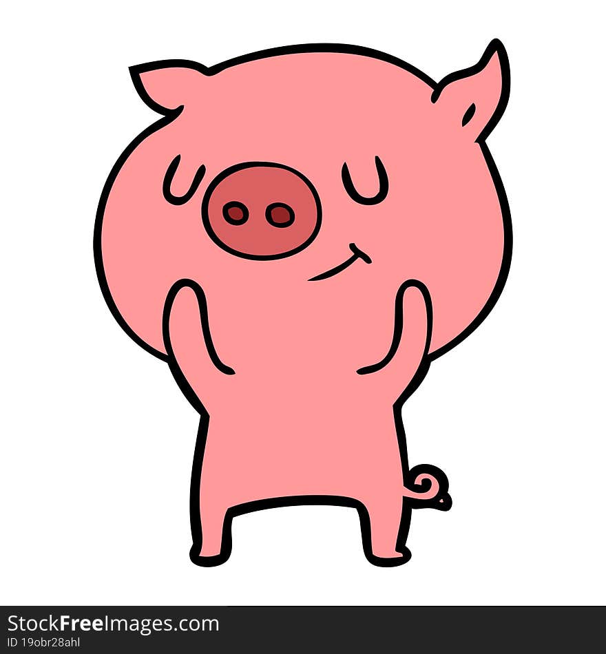 happy cartoon pig. happy cartoon pig