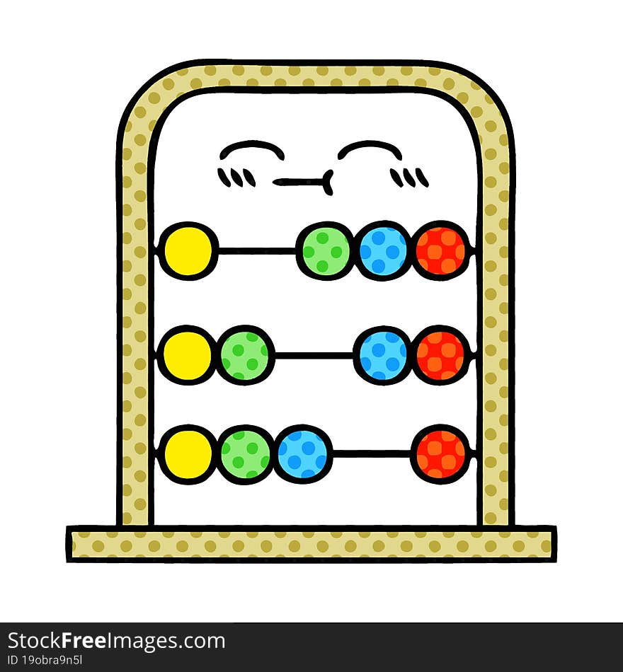 comic book style cartoon abacus