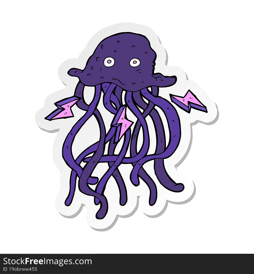 sticker of a cartoon octopus